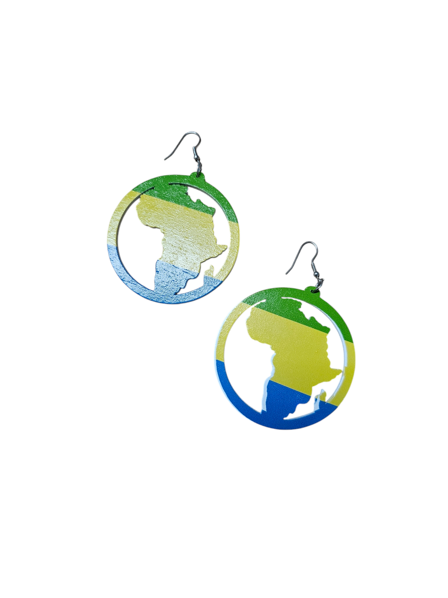 Map Of Africa Wooden Earrings