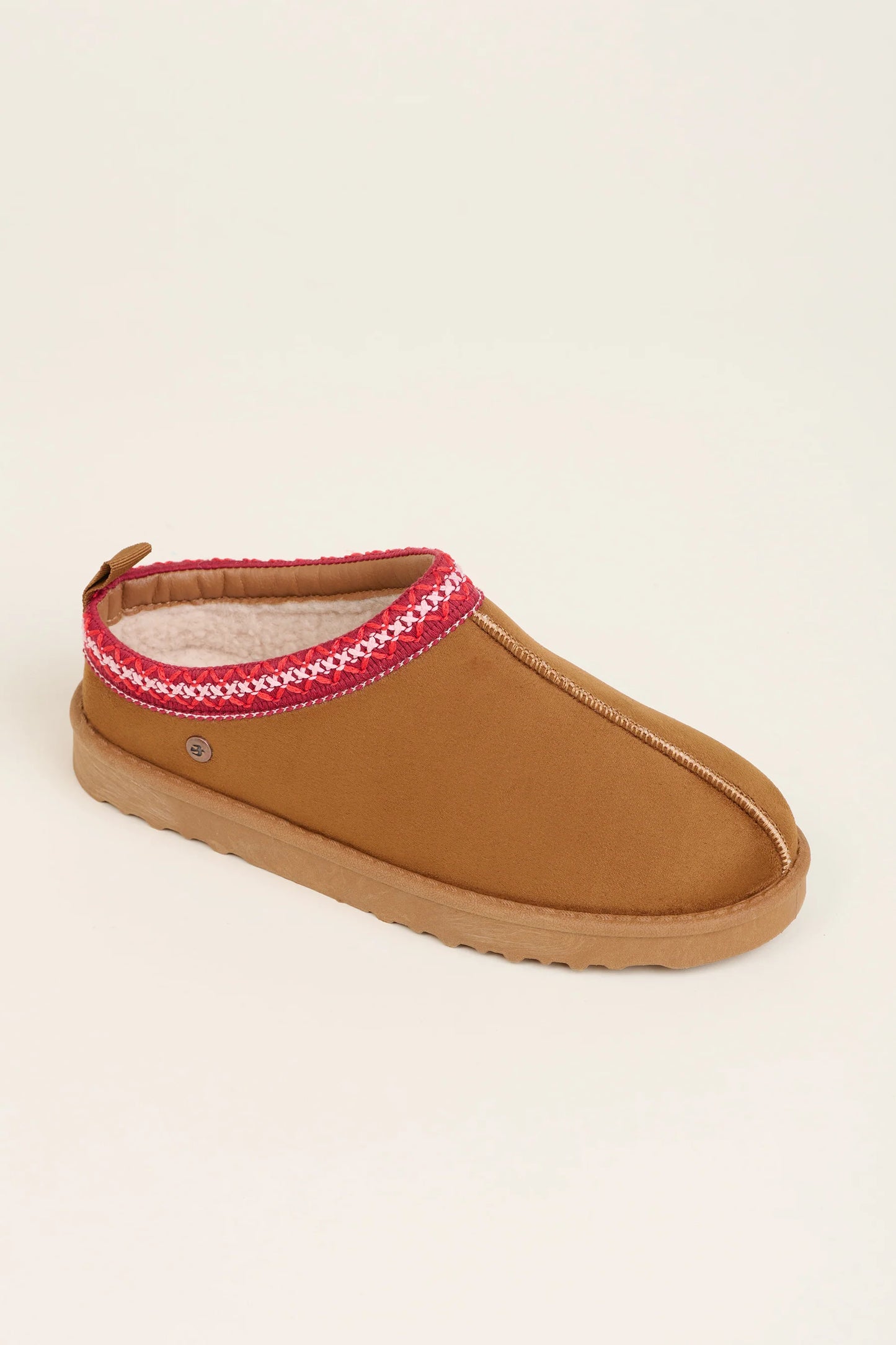 Womens Cross Stitch Detail Slipper - Footwear For Comfortable Walking