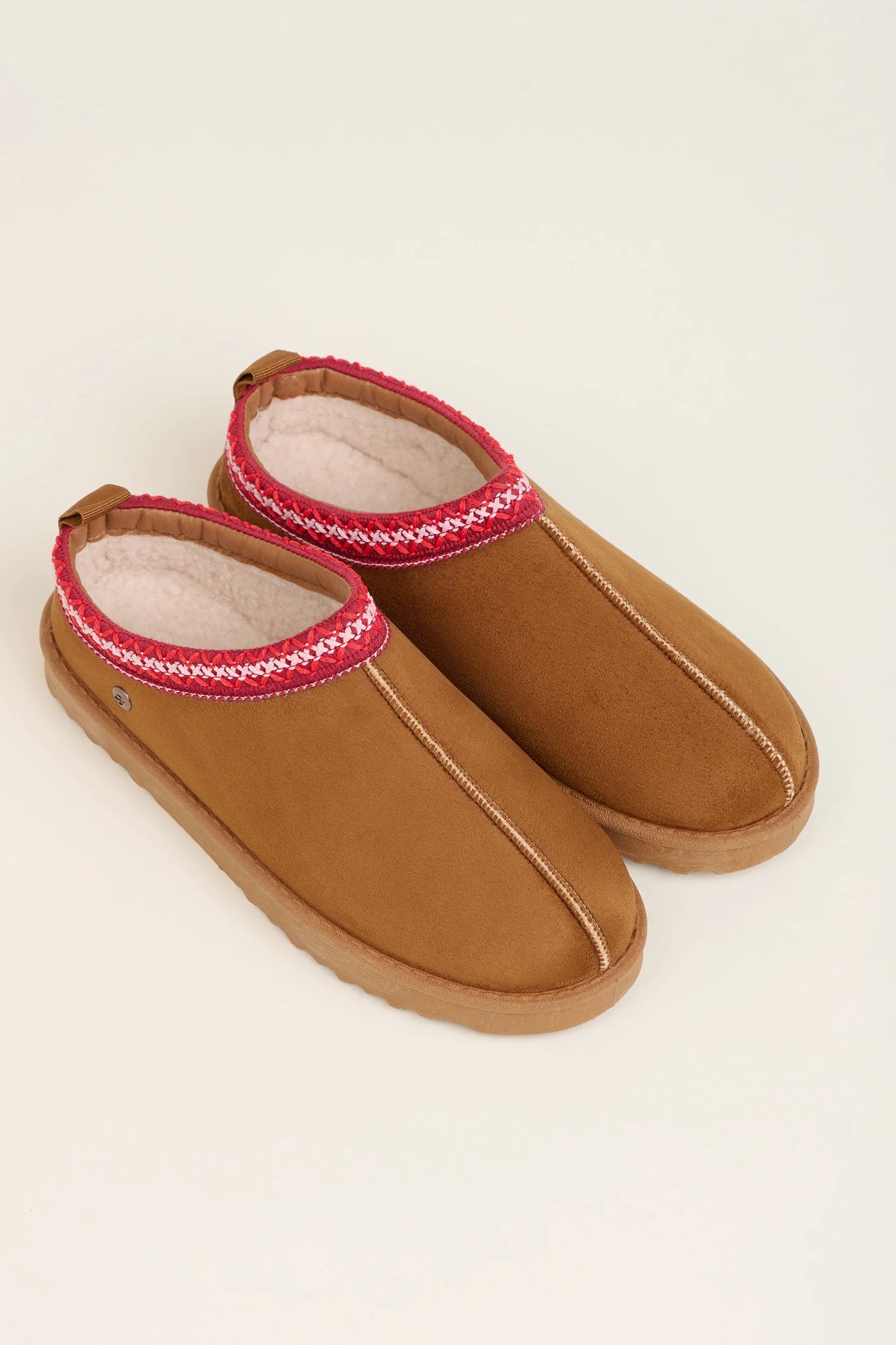 Womens Cross Stitch Detail Slipper - Footwear For Comfortable Walking