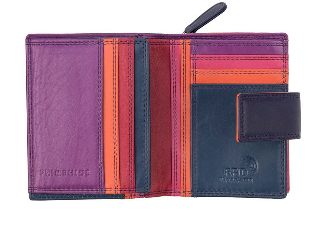 Astra RFID Trifold Blue Multi Colour Purse