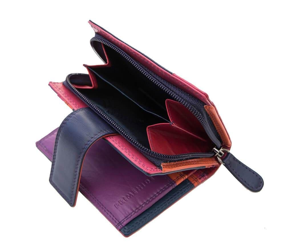 Astra RFID Trifold Blue Multi Colour Purse