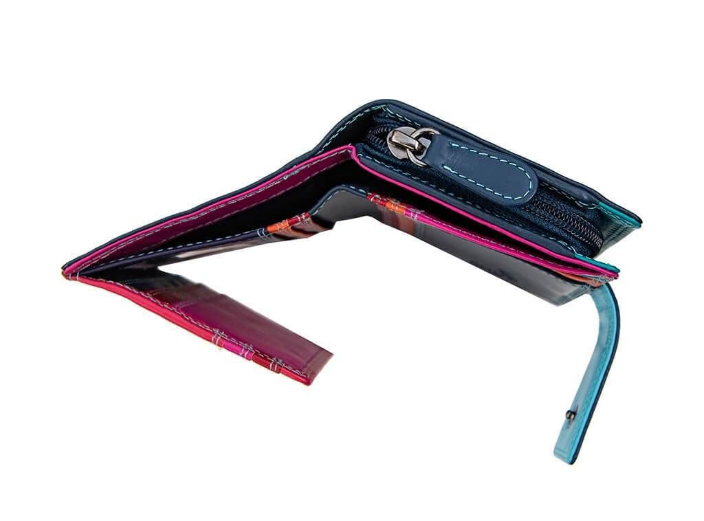 Astra RFID Trifold Blue Multi Colour Purse