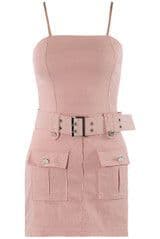 Belted Front Pocket Skort Playsuit - Ivory
