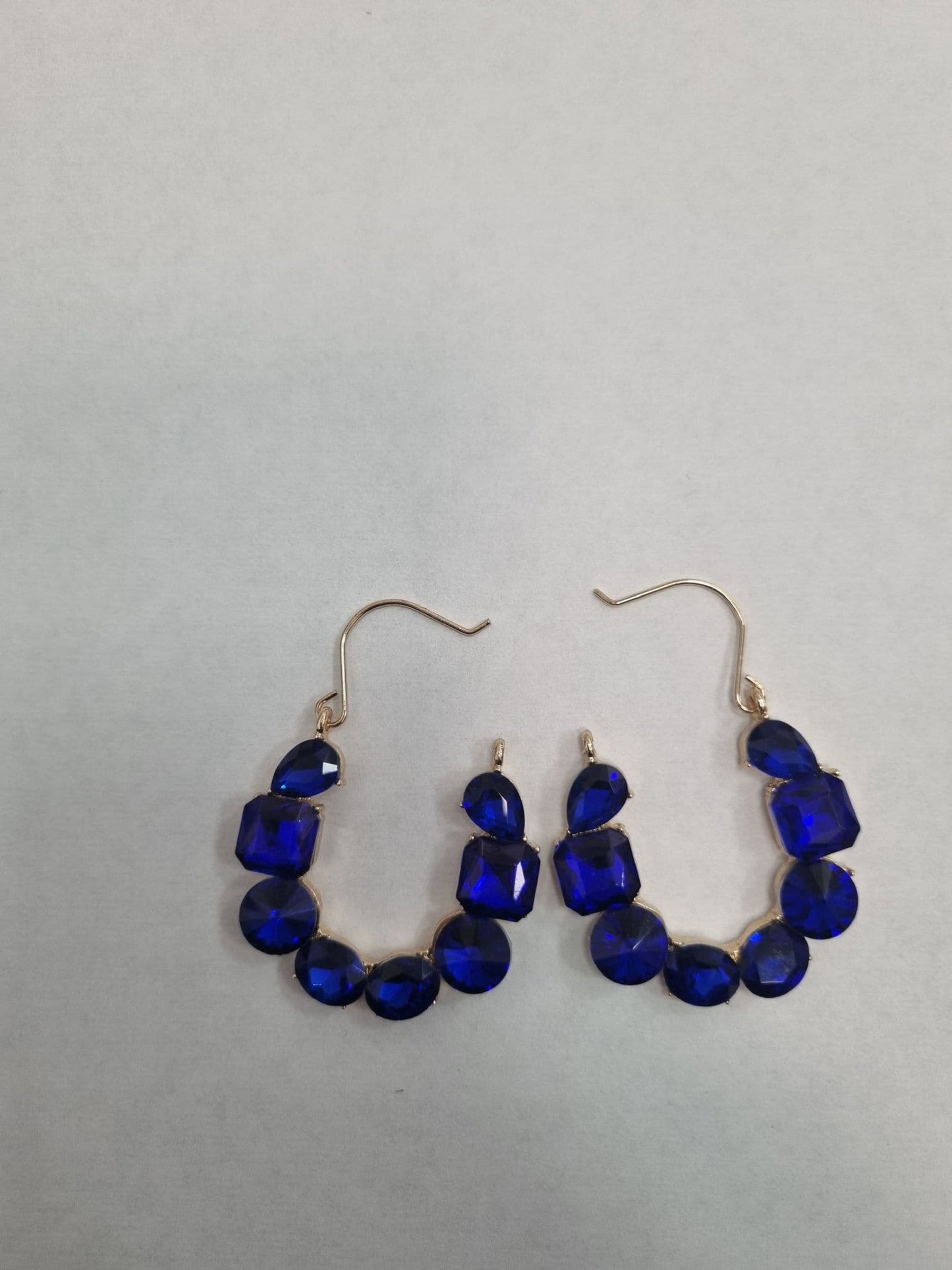 Blue Diamante Statement Earrings