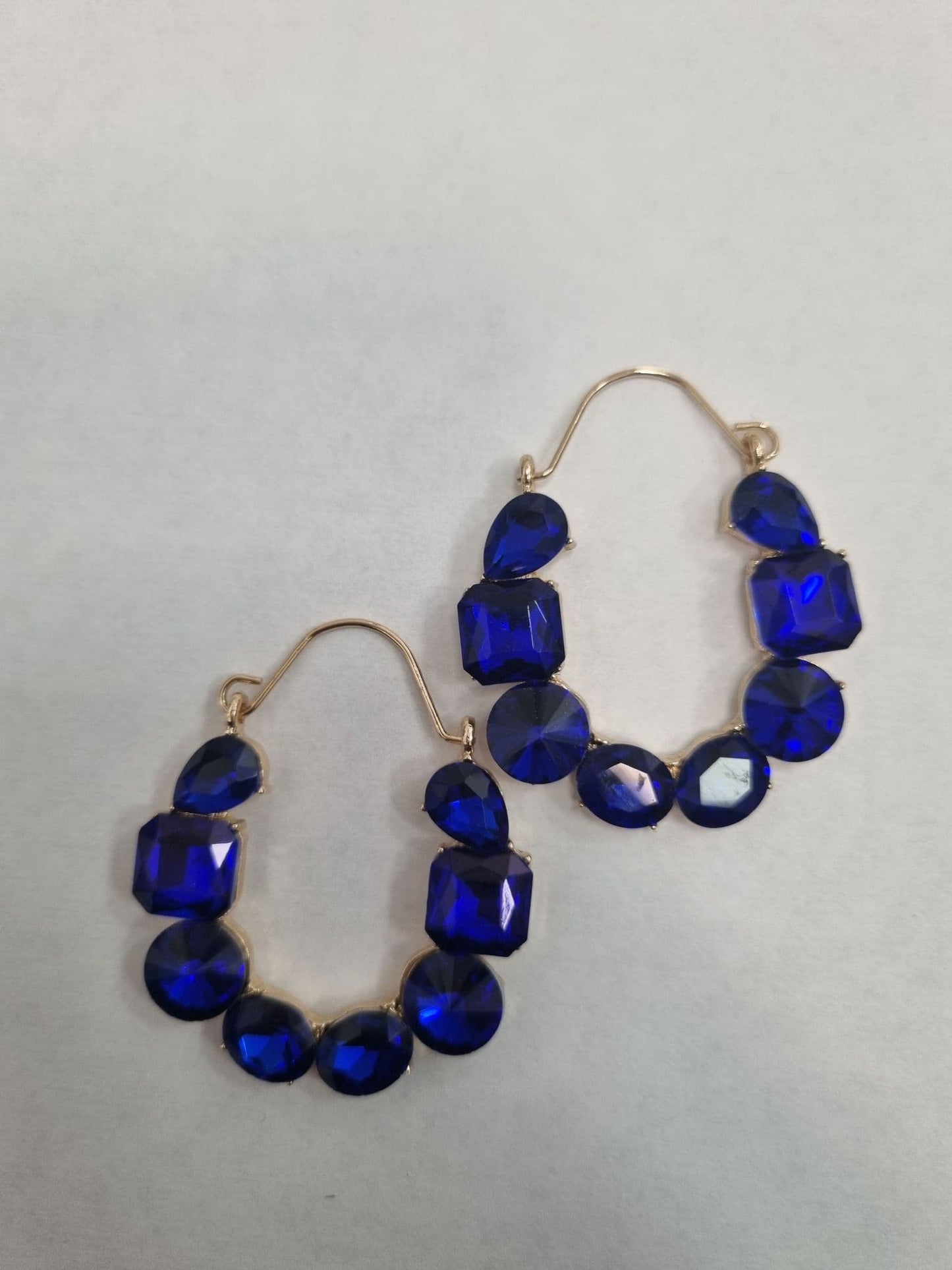 Blue Diamante Statement Earrings