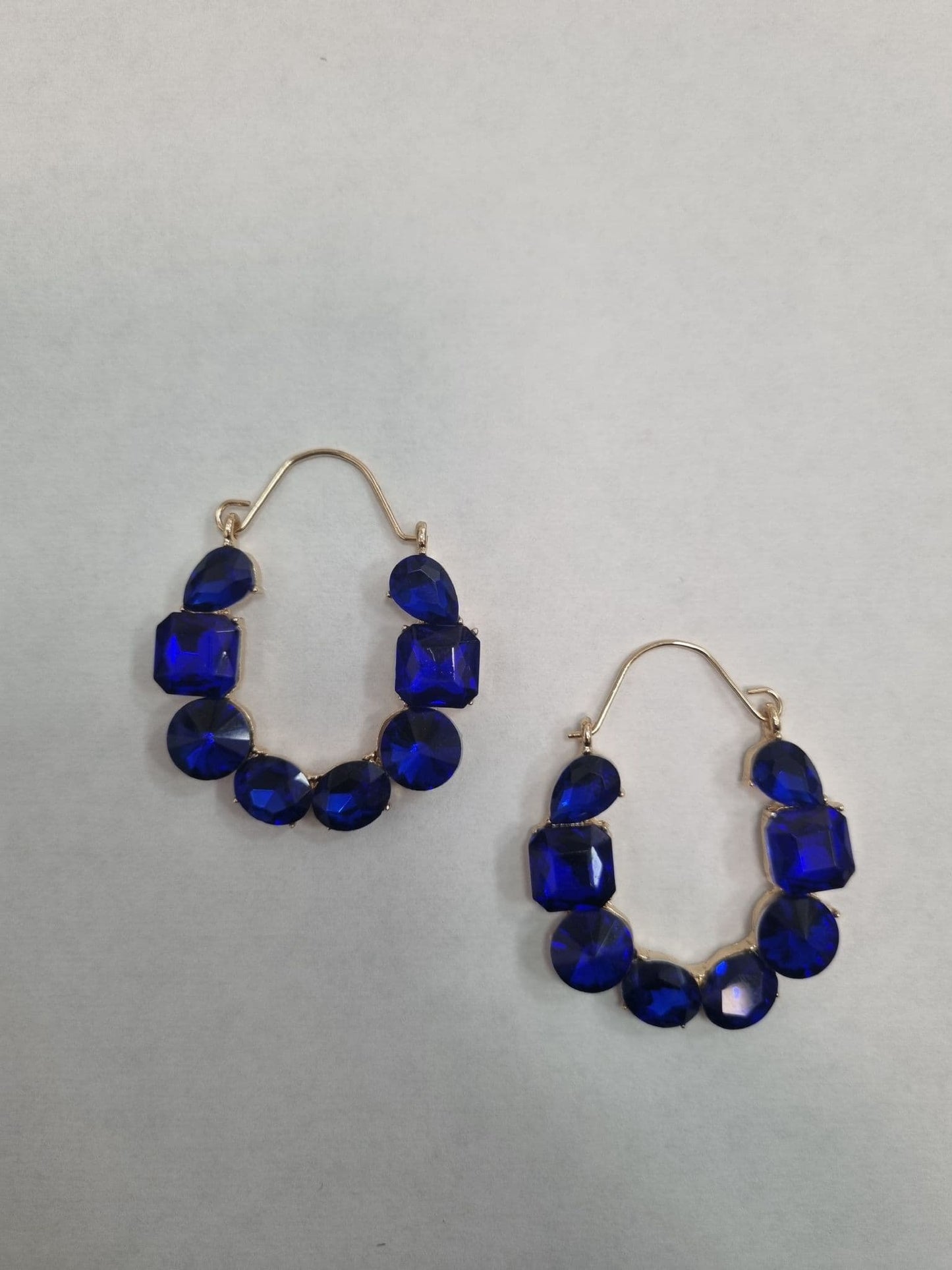 Blue Diamante Statement Earrings