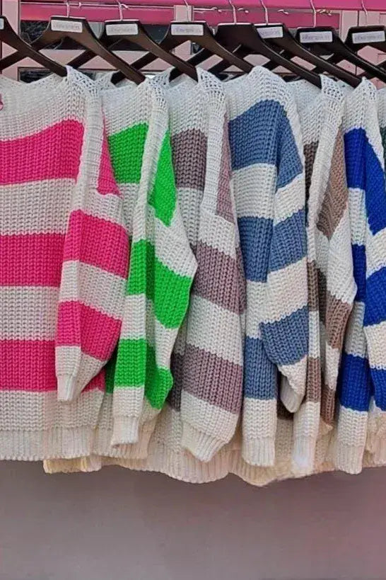 Boat Neck Stripe Jumper