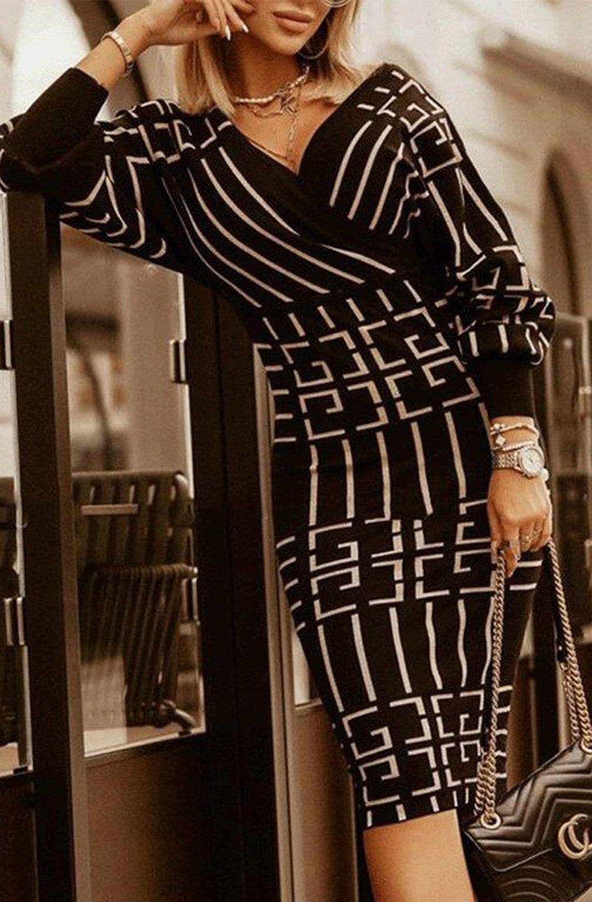 Cassandra Patterned Midi Dress