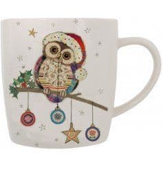Festive Season Owl Coffee Mug, Bird Mug, Animal Mug, Owl Lover, Bird Lover, Tea Cup Coffee Mug, Uniq