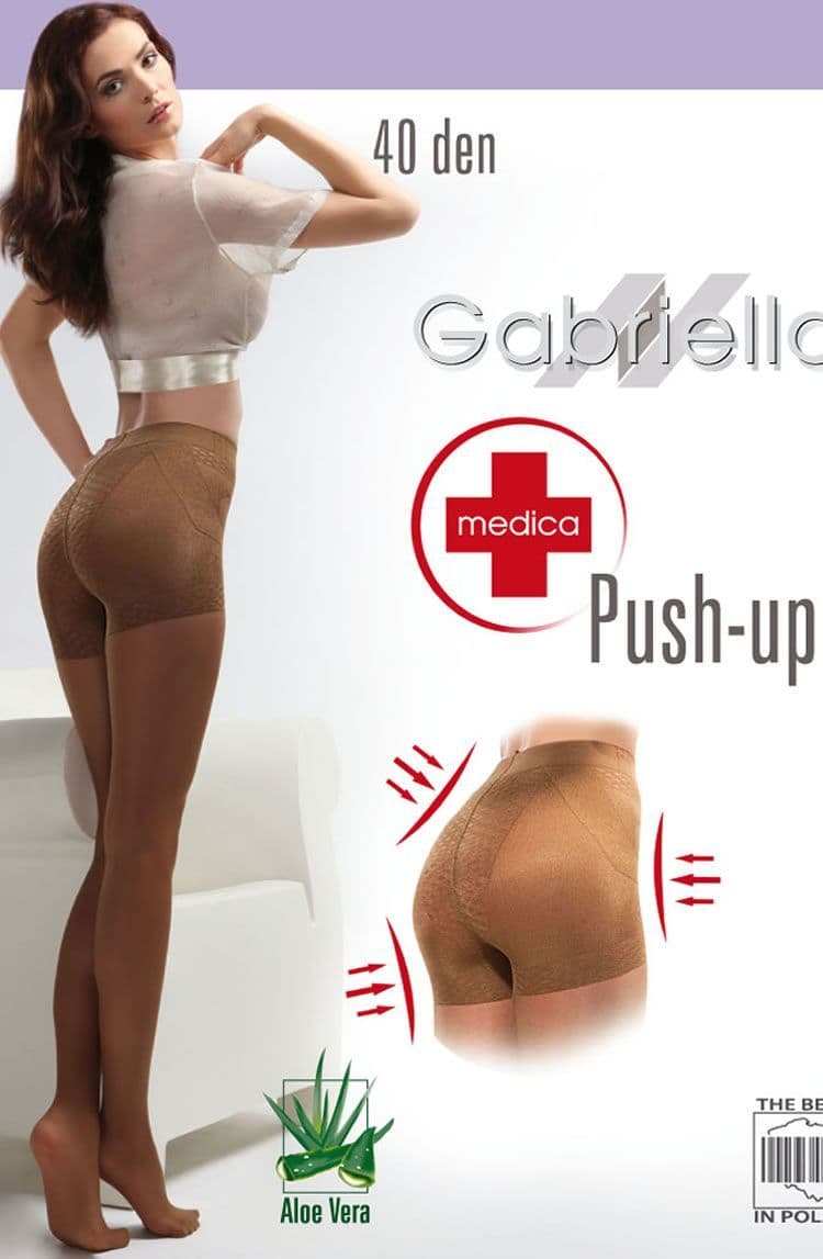Gabriella Collection Classic Push Up 40 Tights-Large Size Mocca