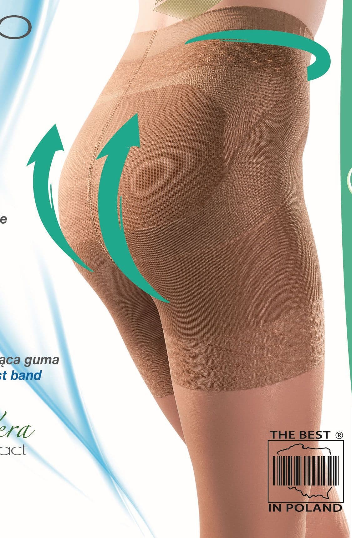 Gabriella Collection Classic Push Up 40 Tights-Large Size Mocca