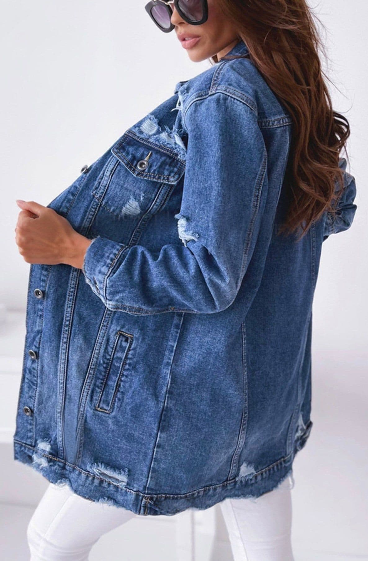Gia Longline Ripped Denim Jacket