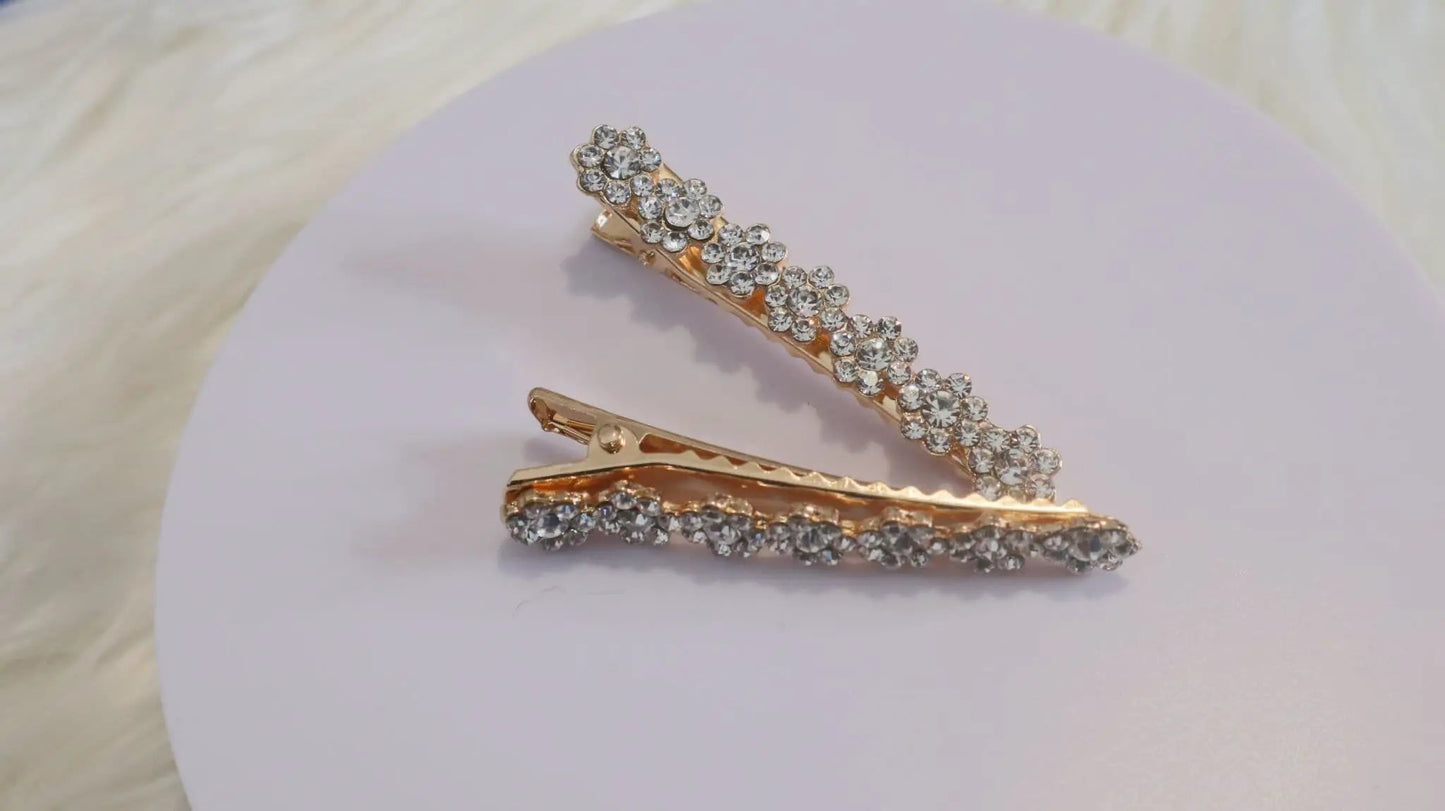 Gold Colour Diamante Jewel Hair Clip by Clarissas Boutique
