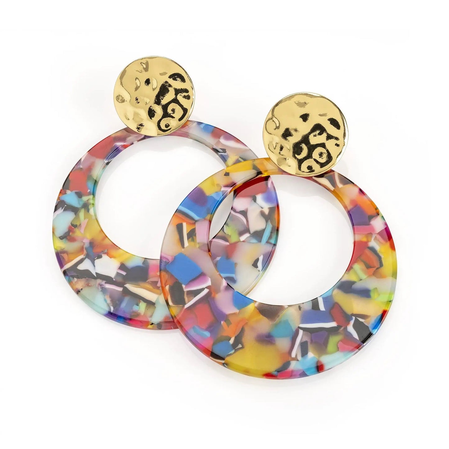 Gold colour multi round earring. ER33199 by Clarissas Boutique