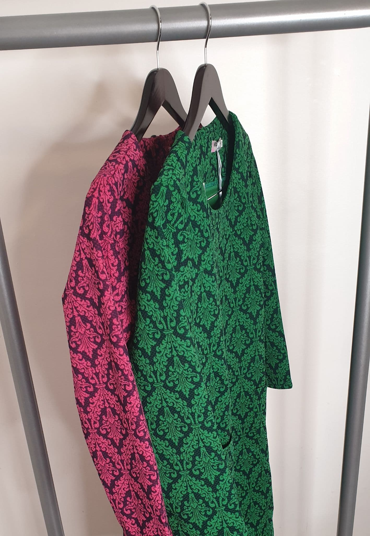 Green & Black Short Sleeve Jumper Dress