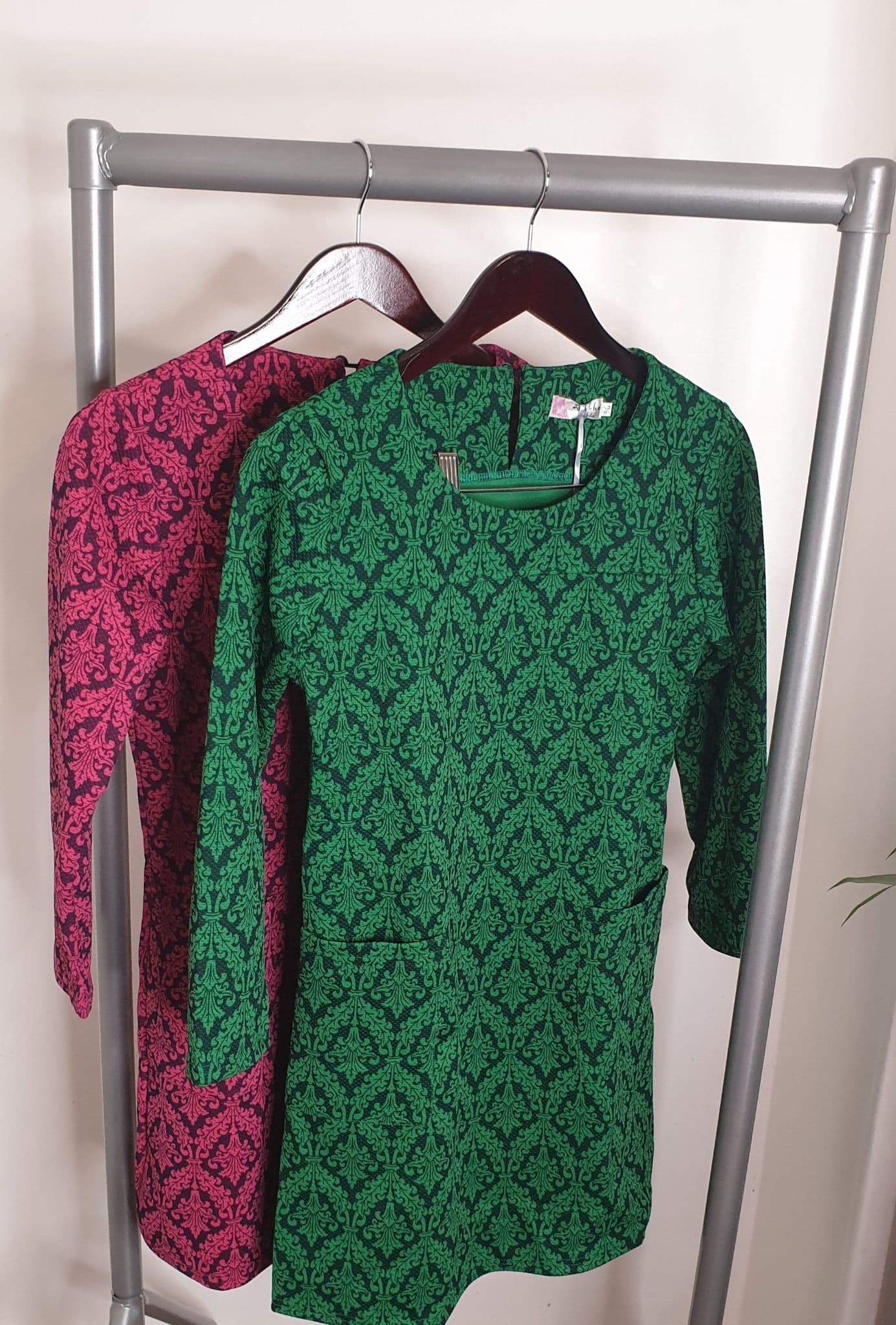 Green & Black Short Sleeve Jumper Dress