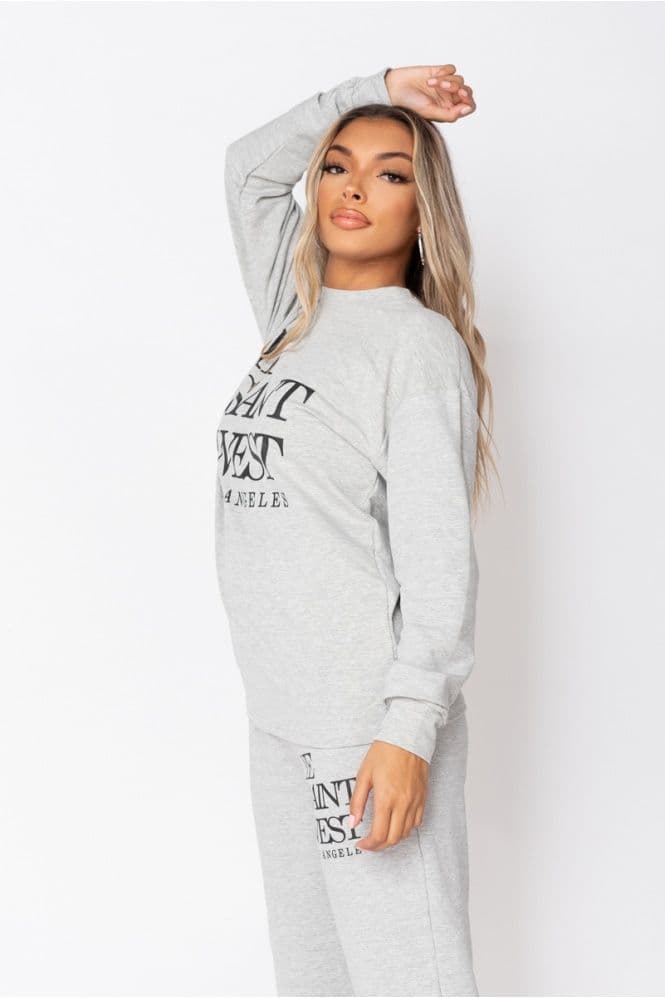 Grey Ye Saint West Sweatshirt & Jogger Lounge Set