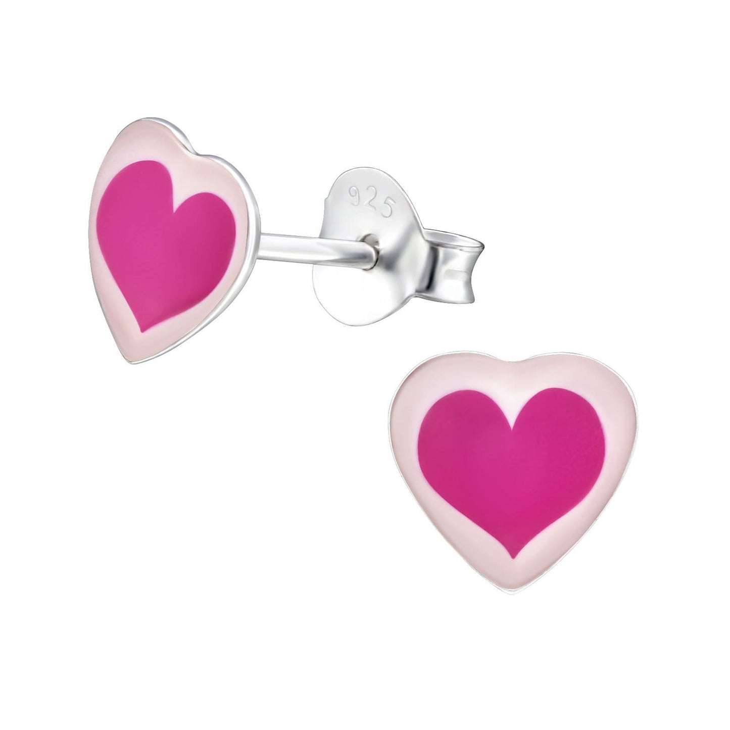 Heart - 925 Sterling Silver Colourful Ear Studs For Women's Best Friends Gift