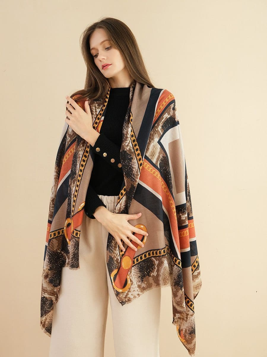 Khaki - Winter Scarf Large Shawl Wraps