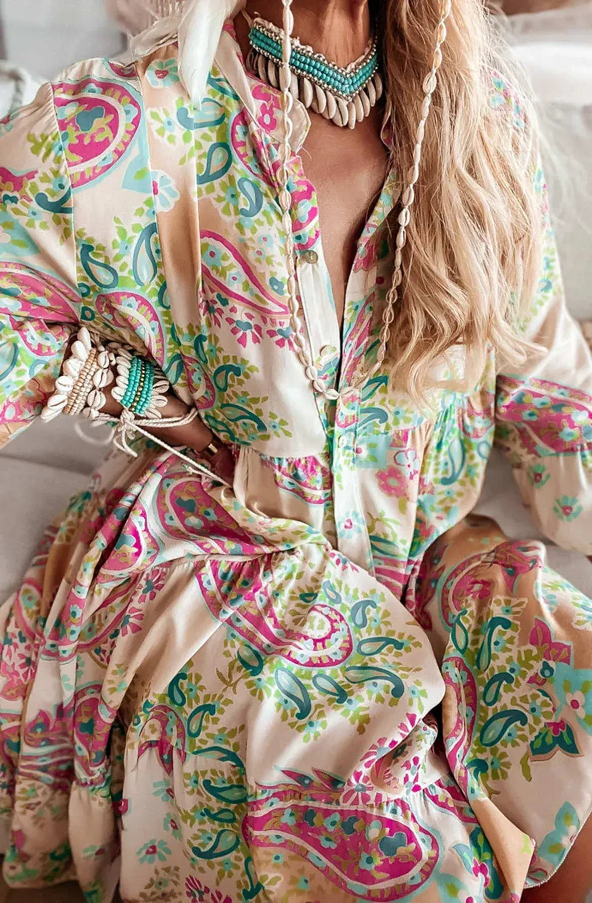 Kira - Oversized Abstract Floral Tunic Dress