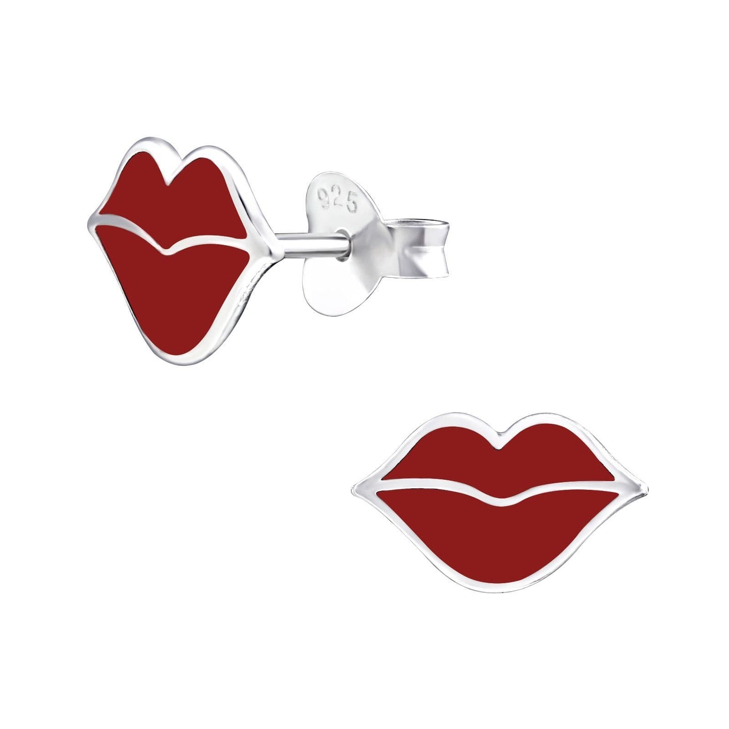 Lips - 925 Sterling Silver Colourful Ear Studs For Women's Best Friends Gift