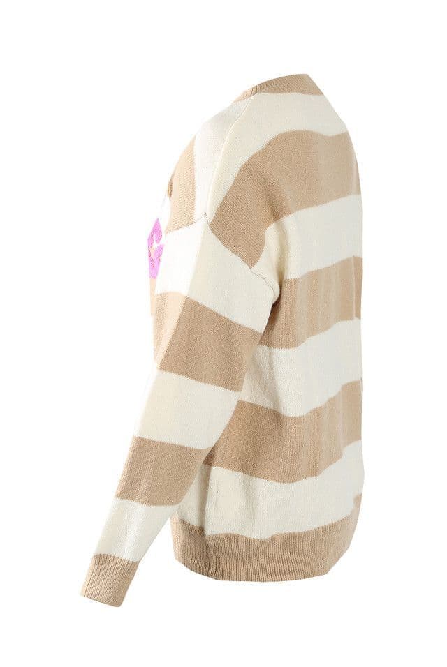 Los Angels Slogan Striped Jumper
