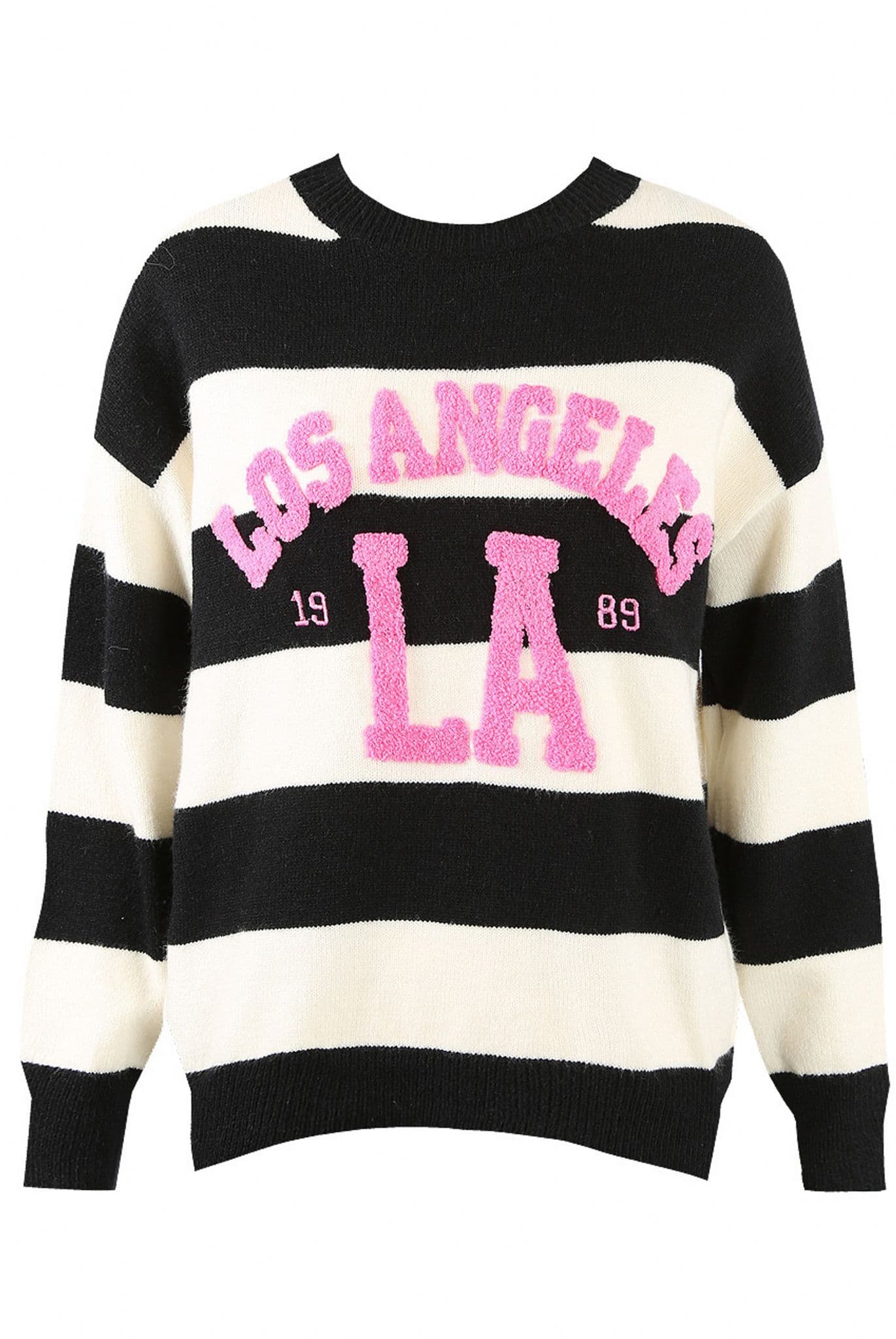Los Angels Slogan Striped Jumper