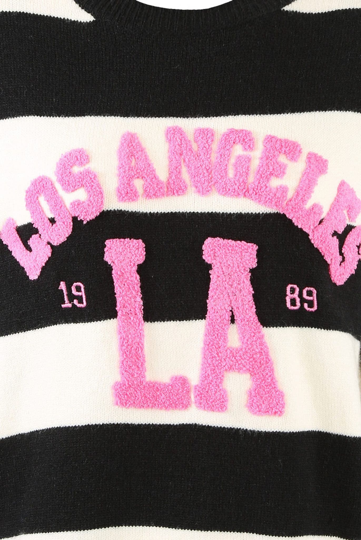 Los Angels Slogan Striped Jumper