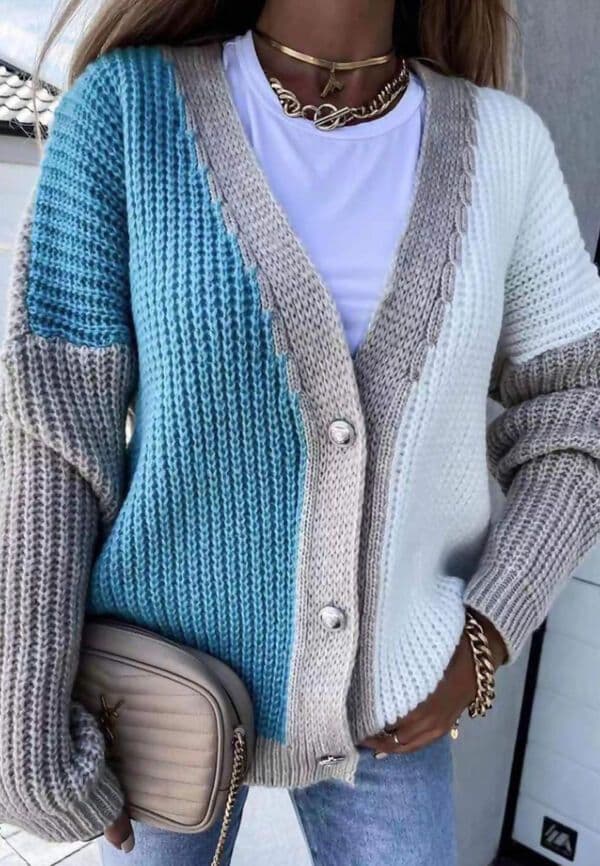 Lucille Colour Block Knitted Cardigan