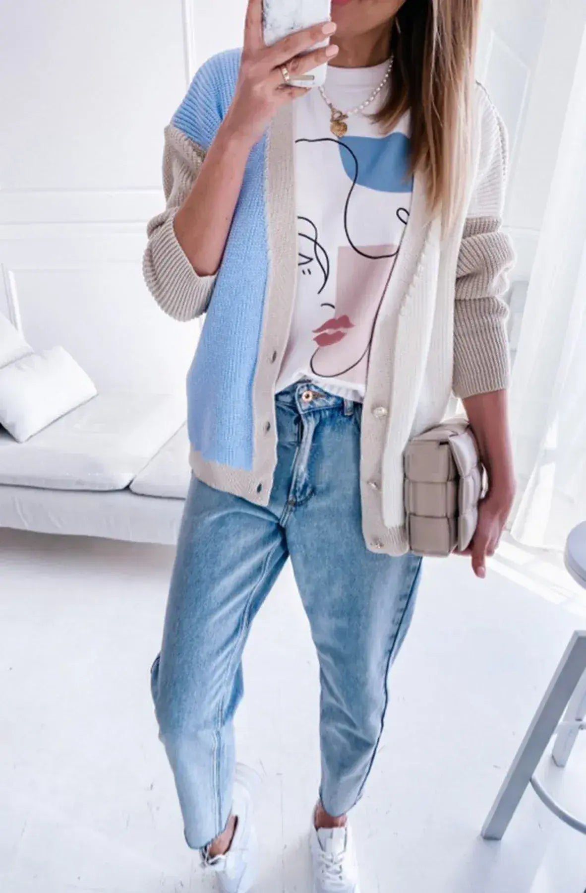 Lucille Colour Block Knitted Cardigan
