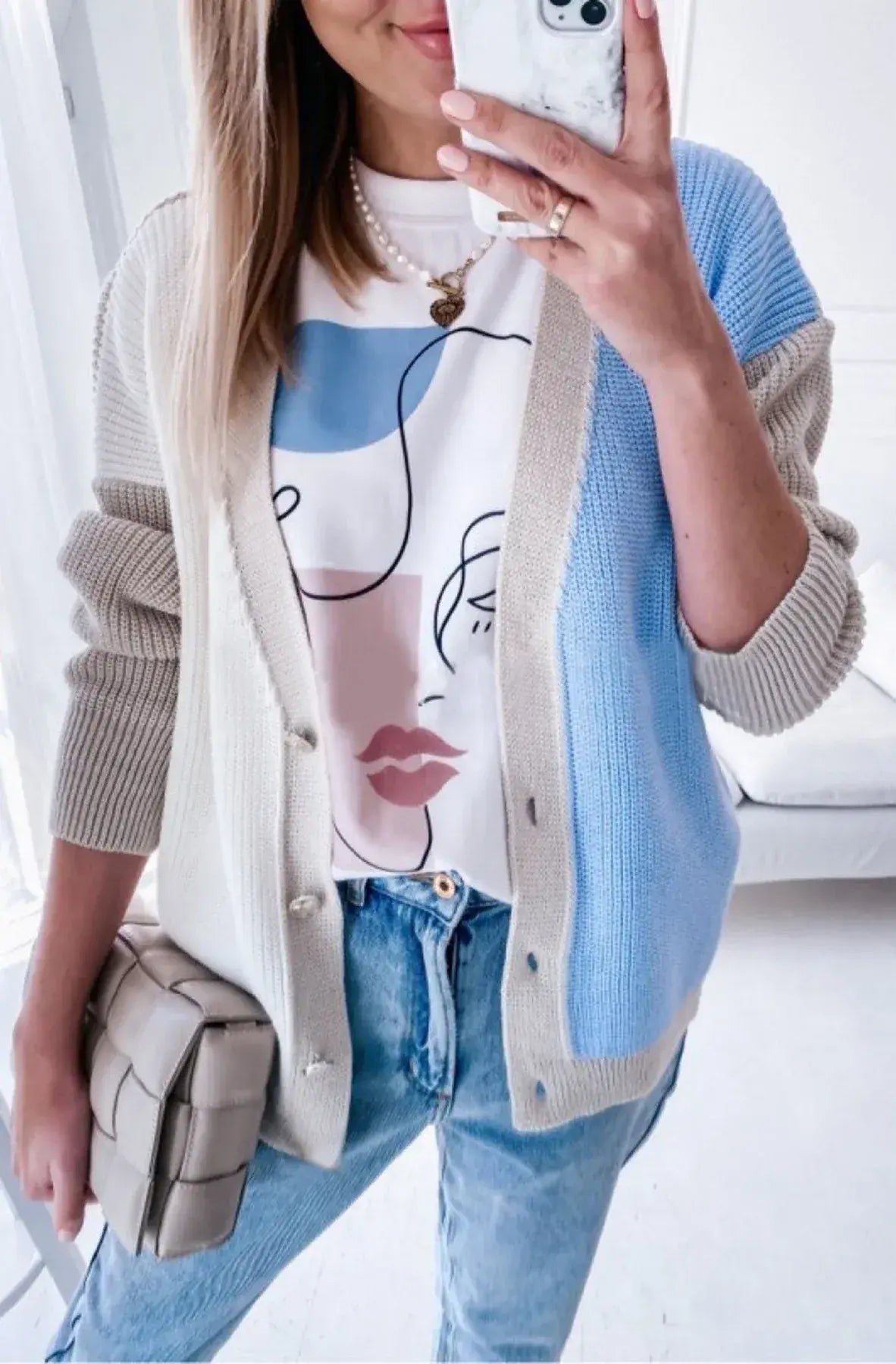 Lucille Colour Block Knitted Cardigan