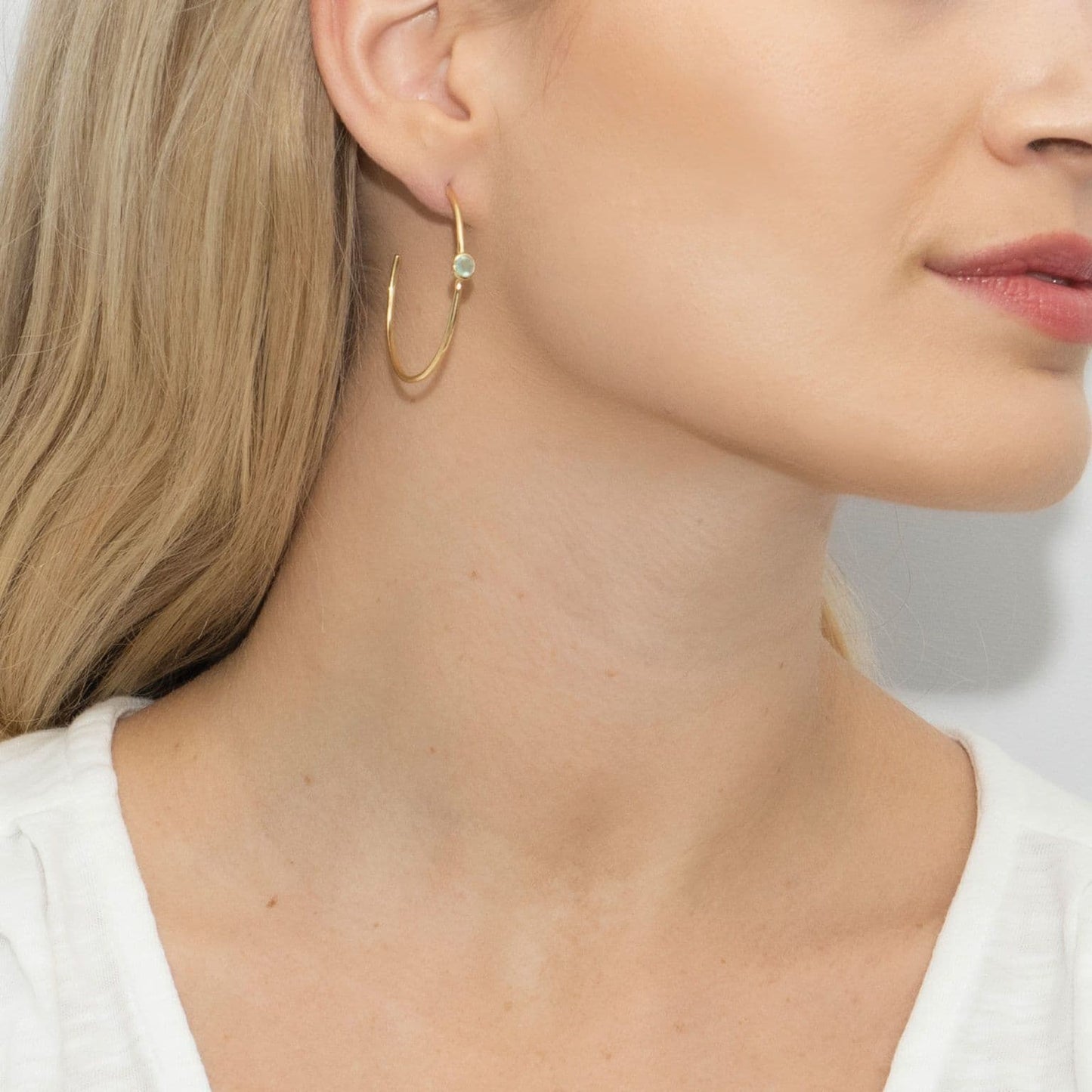 Oracle Aqua Calci Mid Hoop Earrings