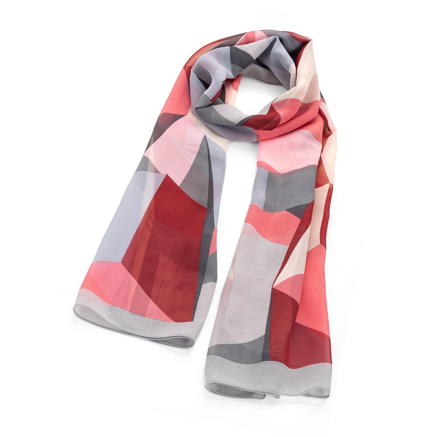 Pink and grey tone abstract design scarf. SC32641