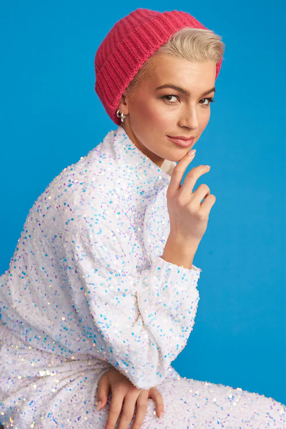 Pink - Banana Peel Blend Beanie Hat