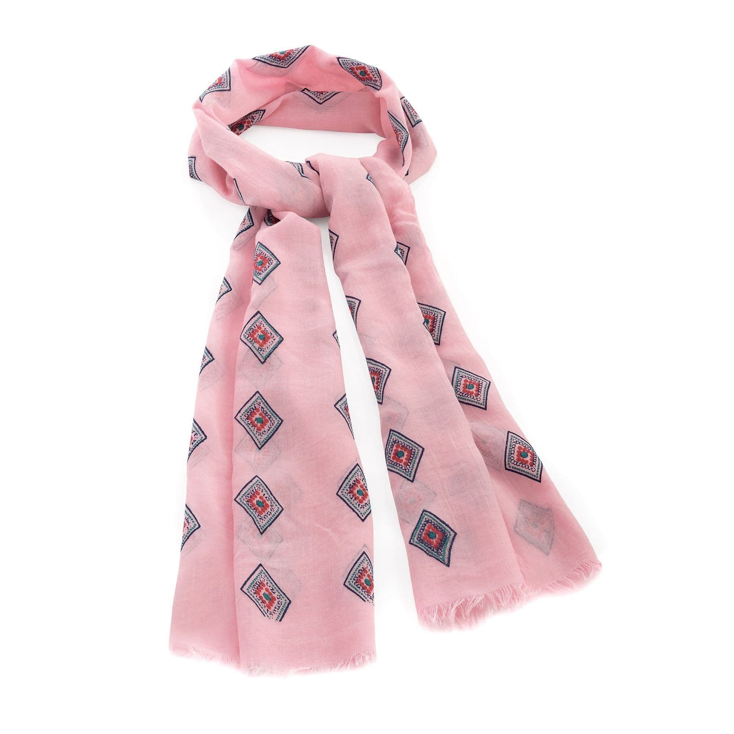 Pink diamond design scarf. SC32048