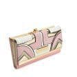 PinK Long Wallet With Colour Collision Splicing Design