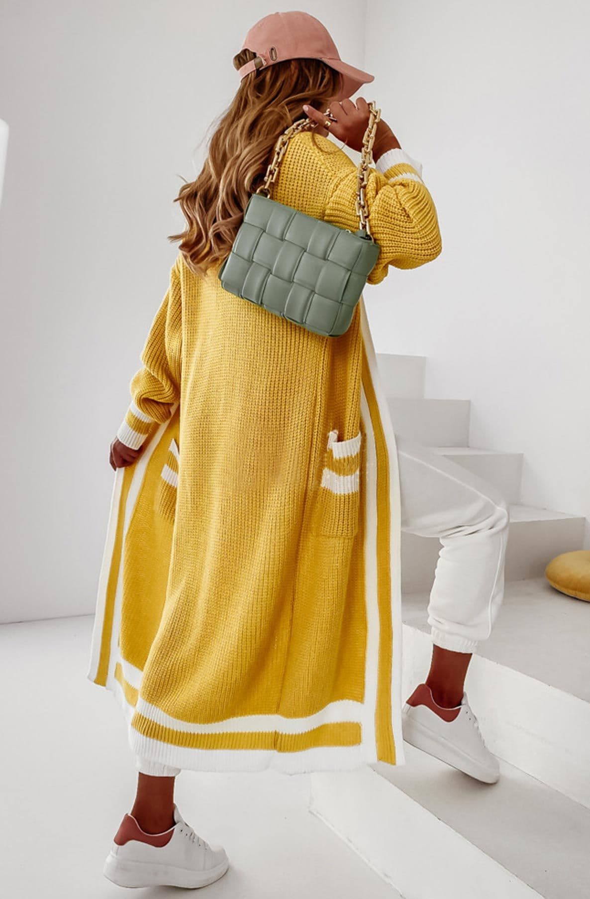 Yellow Kiki Longline Knitted Cardigan