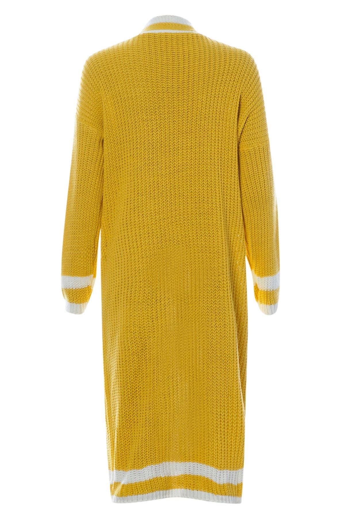 Yellow Kiki Longline Knitted Cardigan