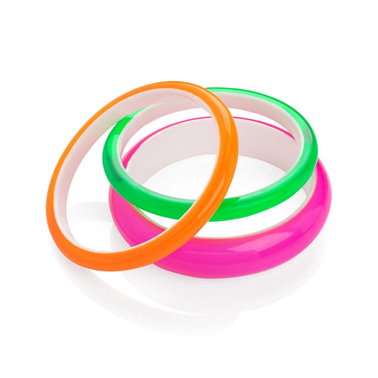 3 Neon Bangles Neon Pink, Orange, Yellow and Green