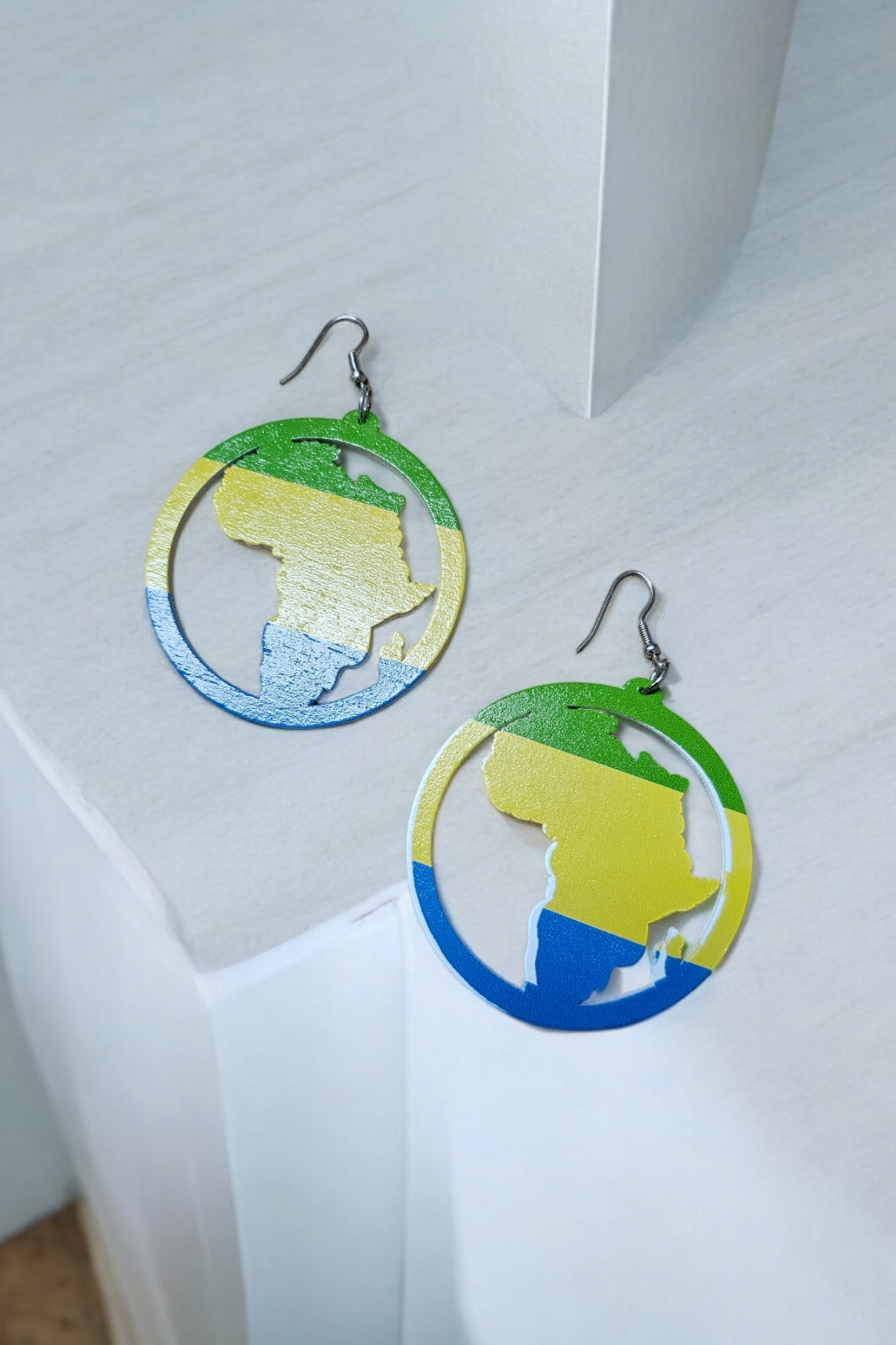 Map Of Africa Wooden Earrings