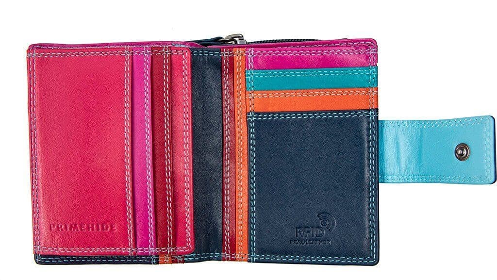 Astra RFID Trifold Blue Multi Colour Purse