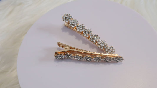 Gold Colour Diamante Jewel Hair Clip