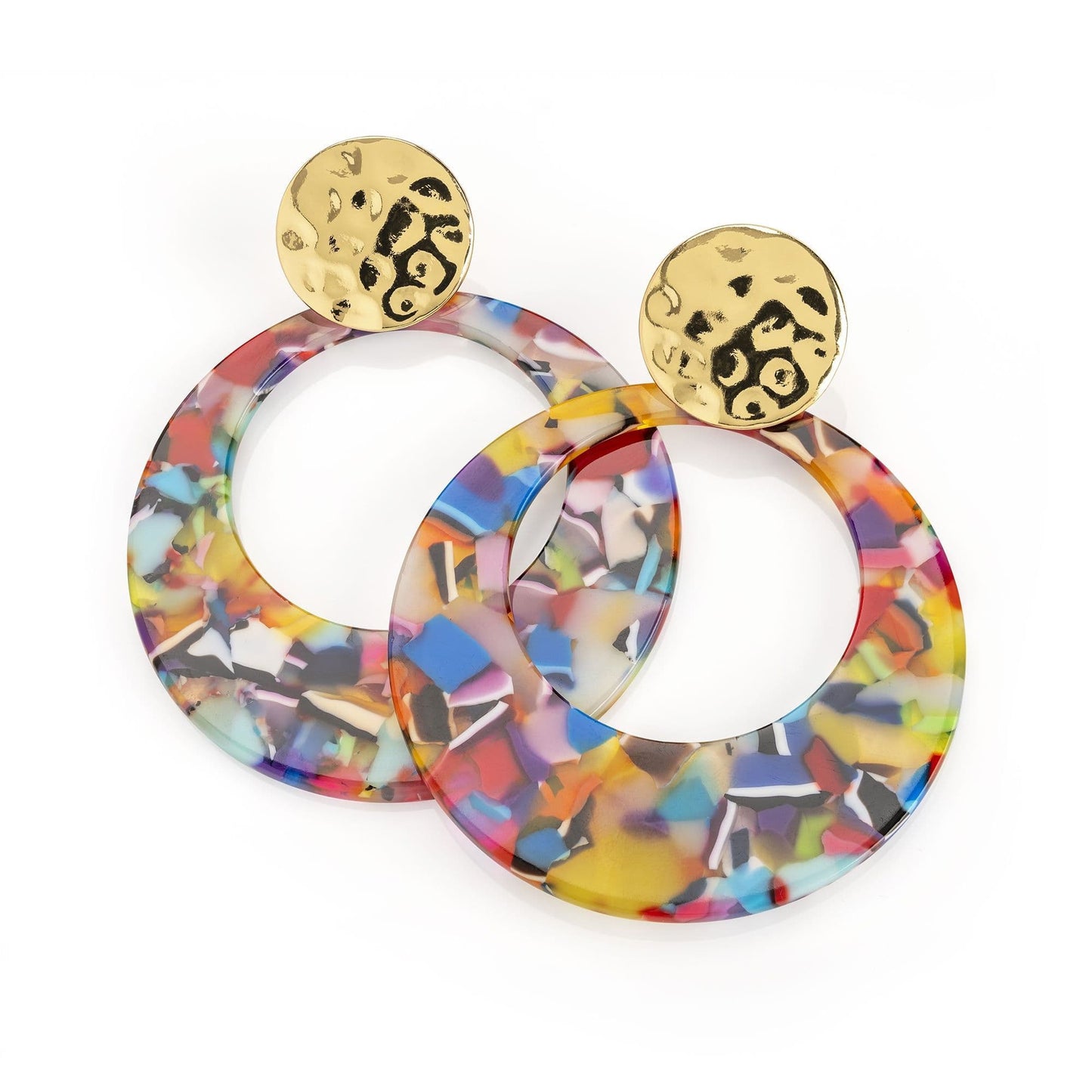 Gold colour multi round earring. ER33199