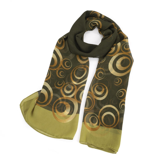 Green tone circle design scarf. SC33280