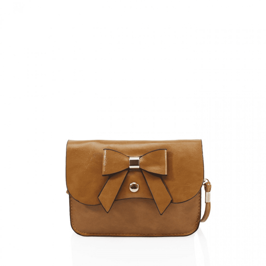 Khaki- Stylish Bow Small Crossbody Bag