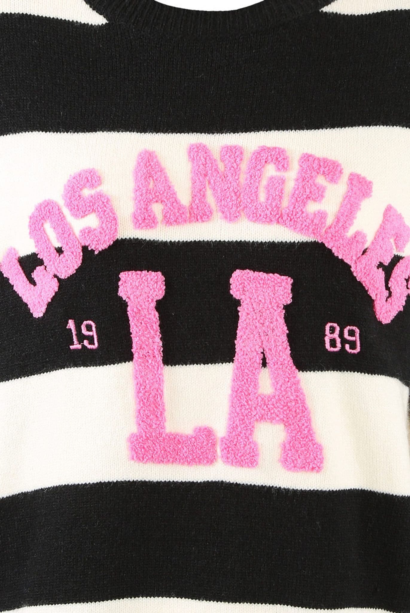 Los Angels Slogan  Striped Jumper