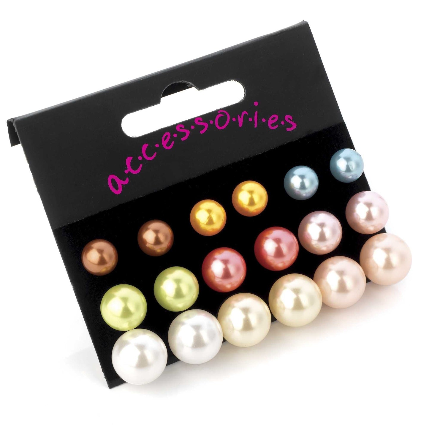 Multicolour Stud Earring sets 6 Pairs