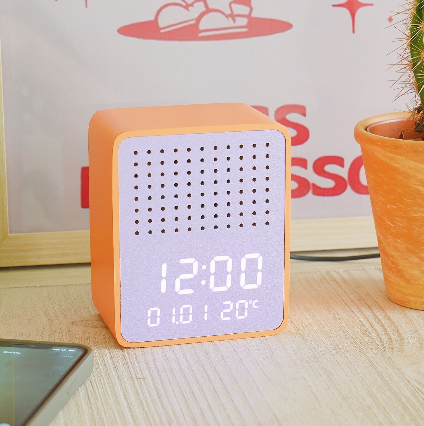 Orange And Purple Rise & Play Bluetooth Speaker & Alarm Clock