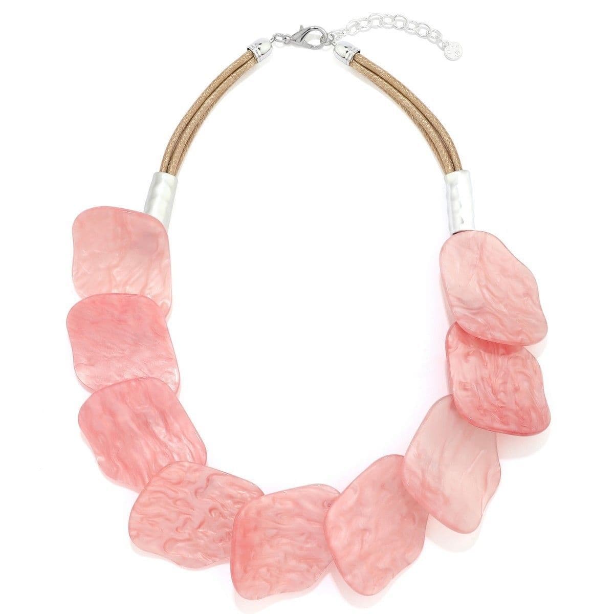 Pieces Overlay Necklace - Pink