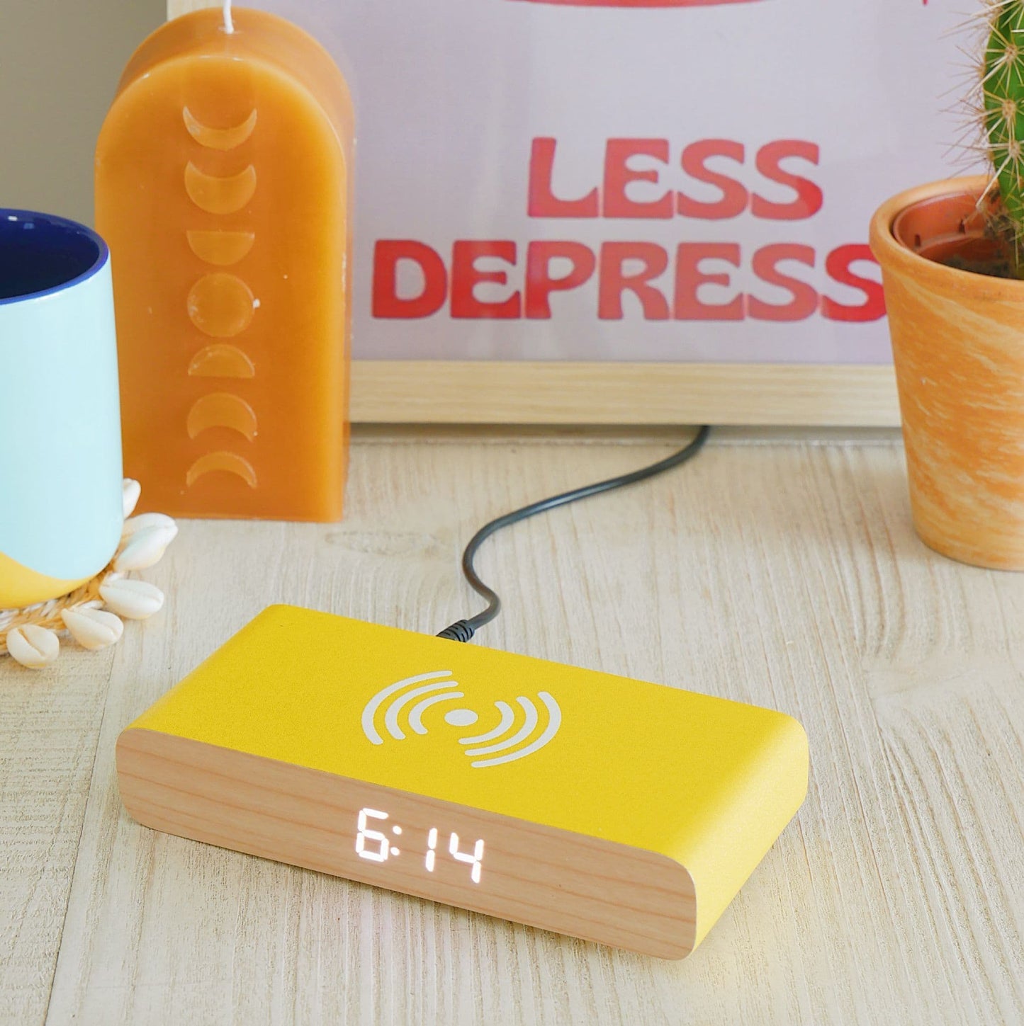 Rise Alarm Clock Charger In Yellow